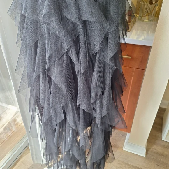 Elegant Black Layered Tulle Skirt/Dress - Picture 5 of 7